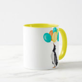 Pinguin mit farbenfrohen Balloons Tasse (VorderseiteRechts)