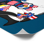 Pinguin mit Fireworks Sonnenbrille Hat Merica 4. Poster (Ecke)