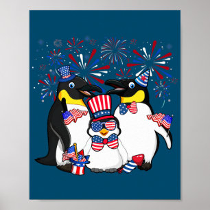Pinguin mit Fireworks Sonnenbrille Hat Merica 4. Poster