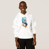 Pinguin mit Fisch Hoodie (Vorne ganz)