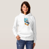 Pinguin mit Fisch Hoodie (Vorne ganz)