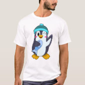 Pinguin mit Fisch & Hut T-Shirt (Vorderseite)