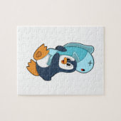 Pinguin mit Fisch Puzzle (Horizontal)