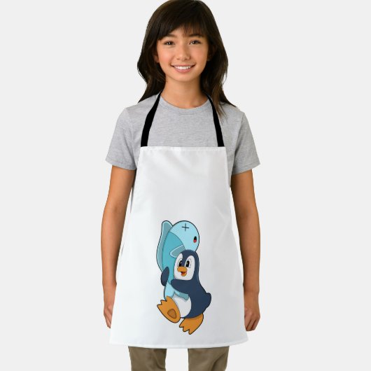 Pinguin mit Fisch Schürze (Insitu)