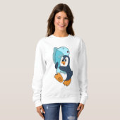 Pinguin mit Fisch Sweatshirt (Vorne ganz)