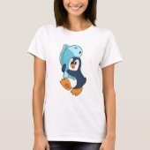 Pinguin mit Fisch T-Shirt (Vorderseite)