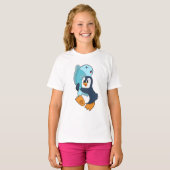 Pinguin mit Fisch T-Shirt (Vorne ganz)