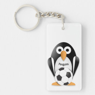Pinguin mit Fußball Schlüsselanhänger