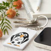 Pinguin mit Fußball Schlüsselanhänger (Vorderseite rechts)