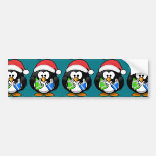 Pinguin mit Geschenken Autoaufkleber