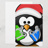 Pinguin mit Geschenken Briefpapier (Vorne/Hinten)