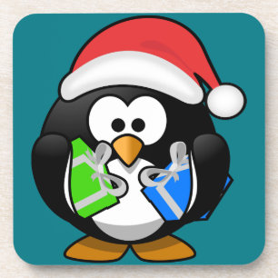 Pinguin mit Geschenken Getränkeuntersetzer