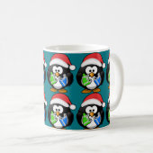 Pinguin mit Geschenken Kaffeetasse (VorderseiteRechts)