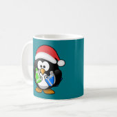 Pinguin mit Geschenken Kaffeetasse (Vorderseite Links)