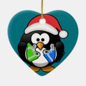 Pinguin mit Geschenken Keramik Ornament (Hinten)