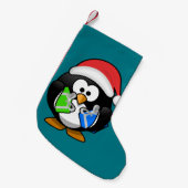 Pinguin mit Geschenken Kleiner Weihnachtsstrumpf (Vorderansicht (hängend))