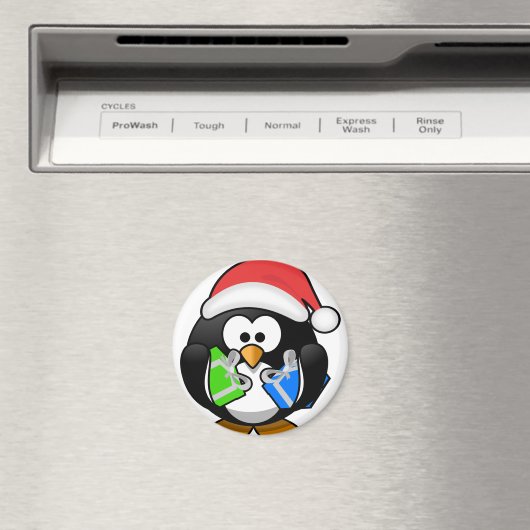 Pinguin mit Geschenken Magnet (In Situ (Geschirrspüler))