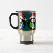 Pinguin mit Geschenken Reisebecher (Links)