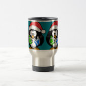 Pinguin mit Geschenken Reisebecher (Mittel)