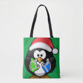 Pinguin mit Geschenken Tasche (Vorderseite)