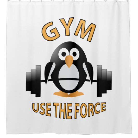 Pinguin mit Grill Duschvorhang (Vorderseite)