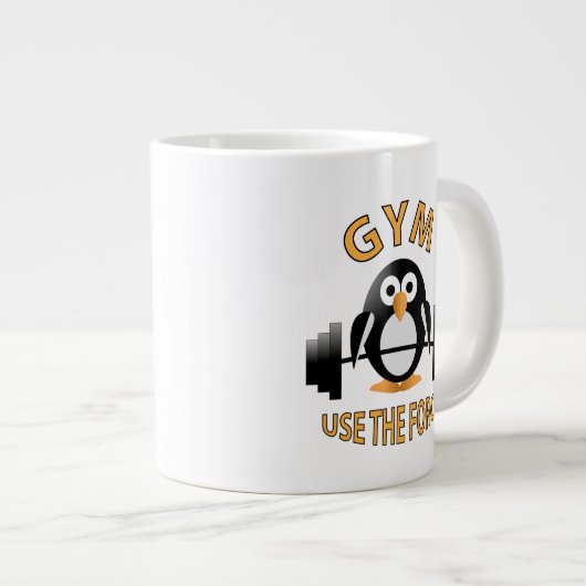 Pinguin mit Grill Jumbo-Tasse (Vorderseite Rechts)
