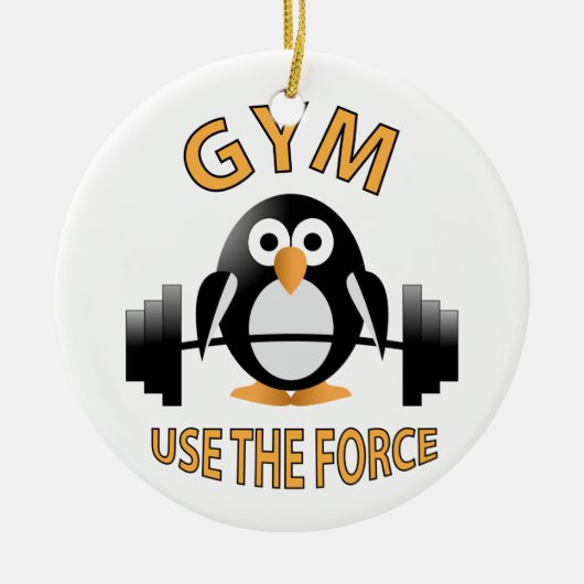 Pinguin mit Grill Keramik Ornament (Vorne)