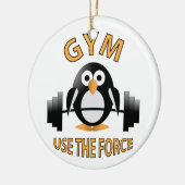 Pinguin mit Grill Keramik Ornament (Links)