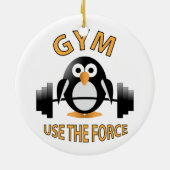 Pinguin mit Grill Keramik Ornament (Hinten)