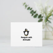 Pinguin mit Haltung Postkarte (Stehend Vorderseite)