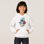 Pinguin mit Herz Hoodie (Vorne ganz)