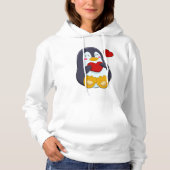 Pinguin mit Herz Hoodie (Vorderseite)