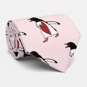 Pinguin mit Herz Krawatte (Gerollt)