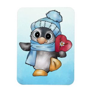 Pinguin mit Herz Magnet