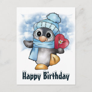 Pinguin mit Herz Postkarte