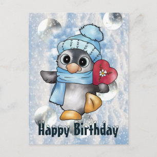 Pinguin mit Herz Postkarte