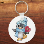 Pinguin mit Herz Schlüsselanhänger (Vorderseite)