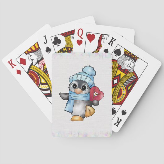 Pinguin mit Herz Spielkarten (Rückseite)