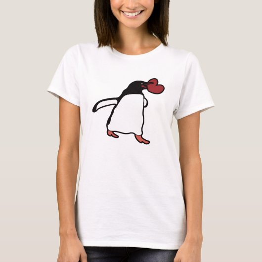 Pinguin mit Herz T-Shirt (Vorderseite)