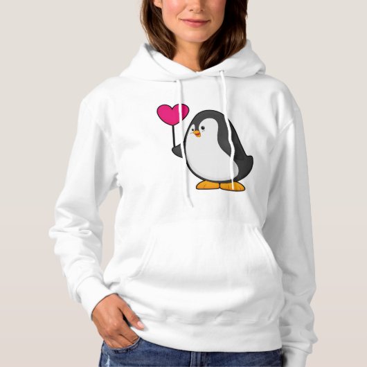 Pinguin mit Herzballon Hoodie (Vorderseite)