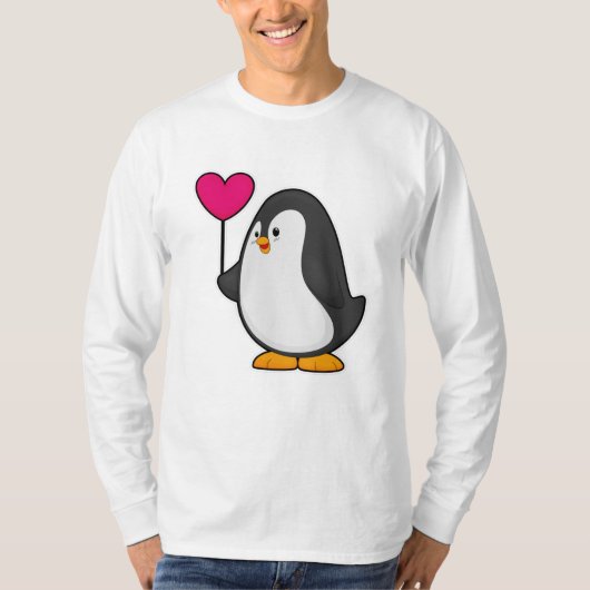Pinguin mit Herzballon T-Shirt (Vorderseite)