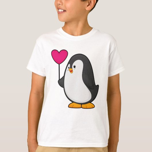 Pinguin mit Herzballon T-Shirt (Vorderseite)