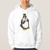Pinguin mit Hut im Poker mit Poker-Karten Hoodie (Vorderseite)