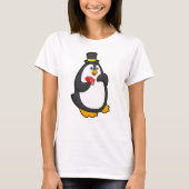 Pinguin mit Hut im Poker mit Poker-Karten T-Shirt (Vorderseite)
