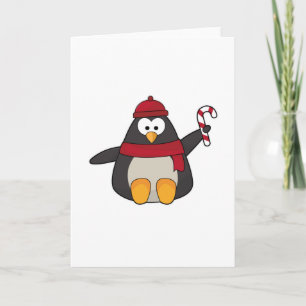 Pinguin mit Hut und Schal Karte