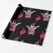 Pinguin mit Hutwackelpapier Geschenkpapier (Ungerollt)
