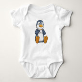 Pinguin mit Kaffee-Cup Baby Strampler (Vorderseite)