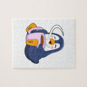 Pinguin mit Kaffee-Cup Puzzle (Horizontal)