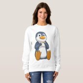 Pinguin mit Kaffee-Cup Sweatshirt (Vorne ganz)