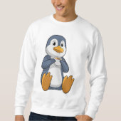 Pinguin mit Kaffee-Cup Sweatshirt (Vorderseite)